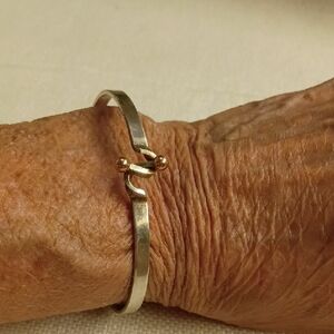 Bangle Hook Cuff Bracelet for Women, Sterling AND 14k Gold, EUC